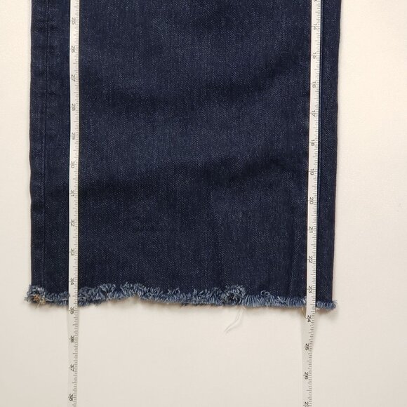 Madewell Low-Slung Baggy Jeans Rinse Wash With Raw Hem Women Size 26 Relaxed Fit - Picture 6 of 16